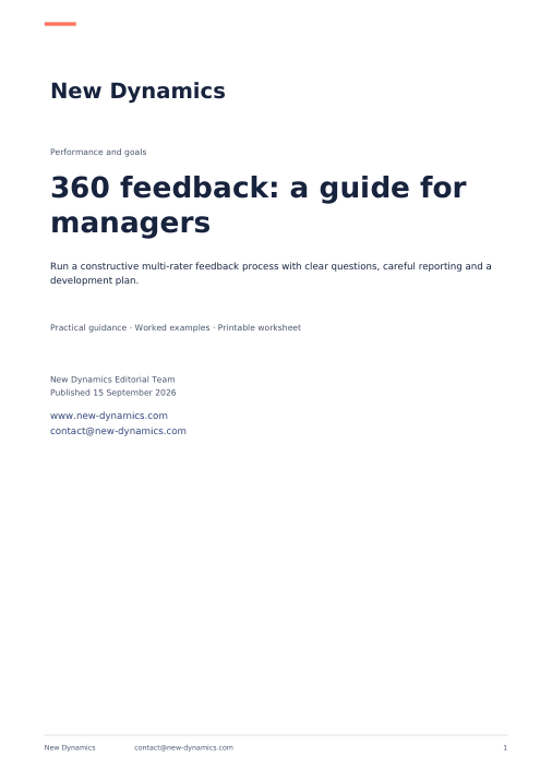Cover of 360 feedback: a guide for managers