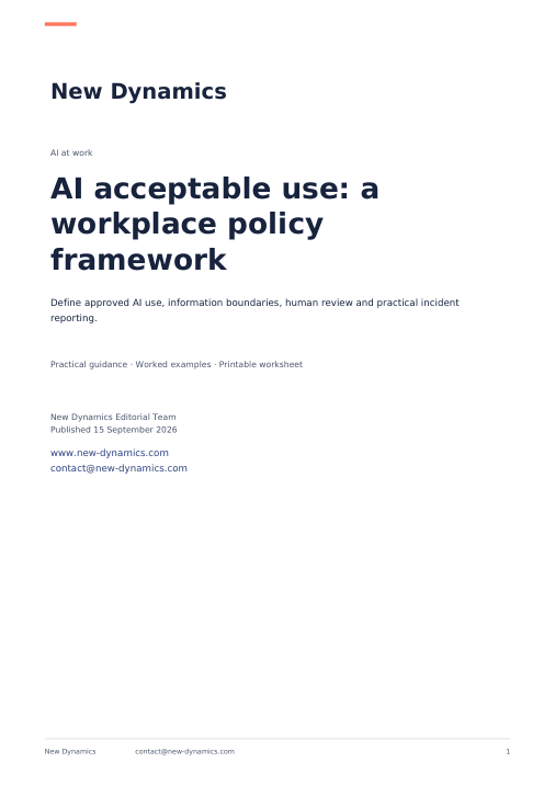 Cover of AI acceptable use: a workplace policy framework