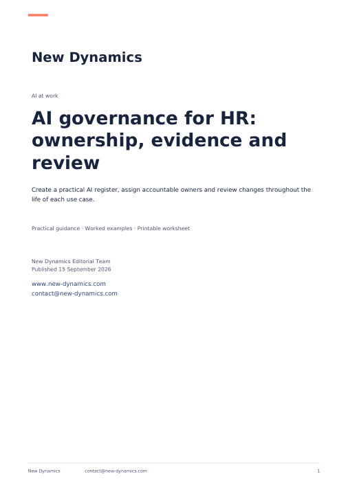 Cover of AI governance for HR: ownership, evidence and review