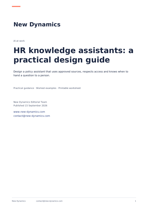Cover of HR knowledge assistants: a practical design guide