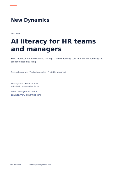 Cover of AI literacy for HR teams and managers