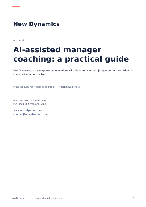 Cover of AI-assisted manager coaching: a practical guide