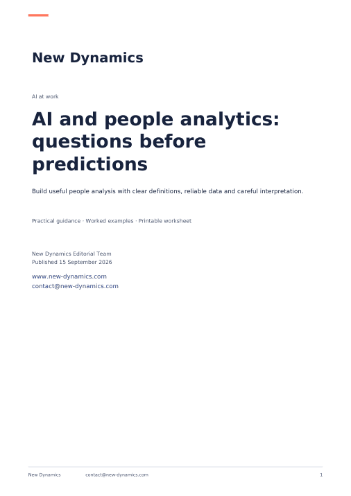 Cover of AI and people analytics: questions before predictions
