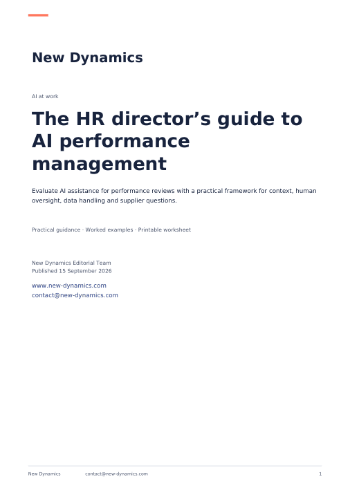 Cover of The HR director’s guide to AI performance management