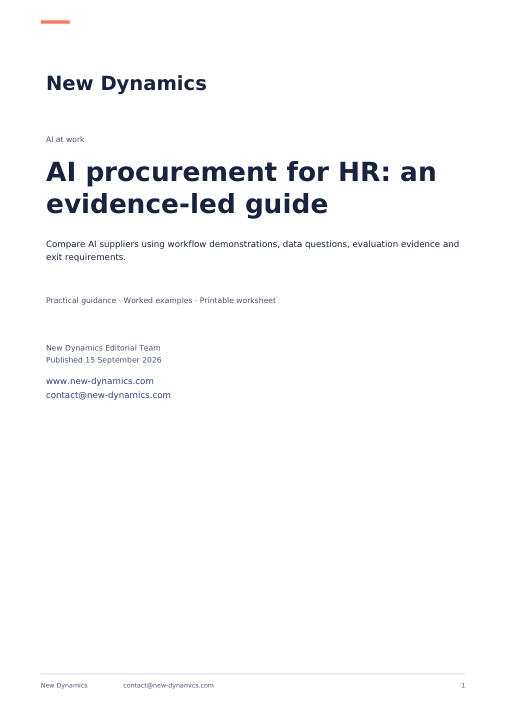 Cover of AI procurement for HR: an evidence-led guide