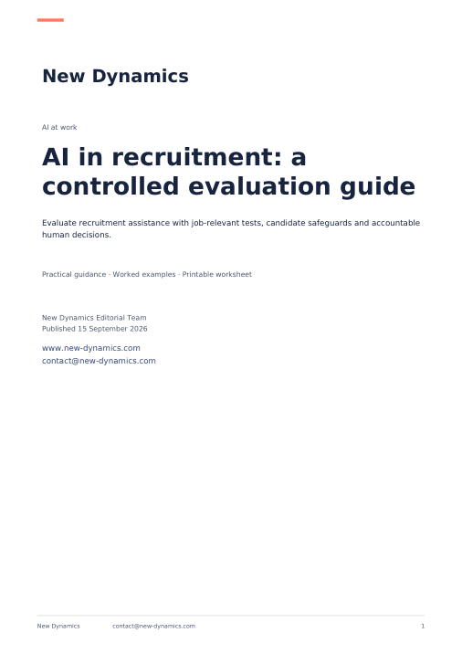 Cover of AI in recruitment: a controlled evaluation guide