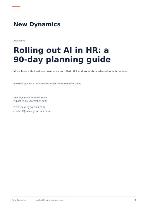 Cover of Rolling out AI in HR: a 90-day planning guide