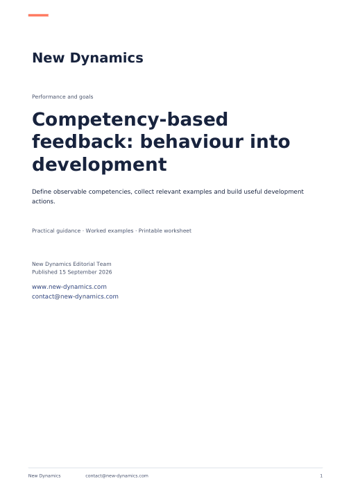 Cover of Competency-based feedback: behaviour into development