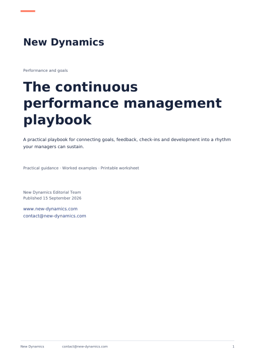 Cover of The continuous performance management playbook