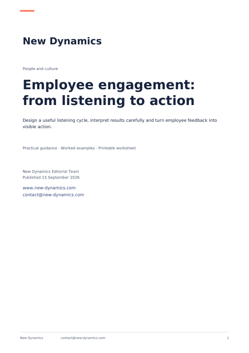 Cover of Employee engagement: from listening to action