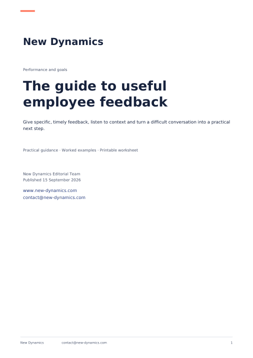 Cover of The guide to useful employee feedback