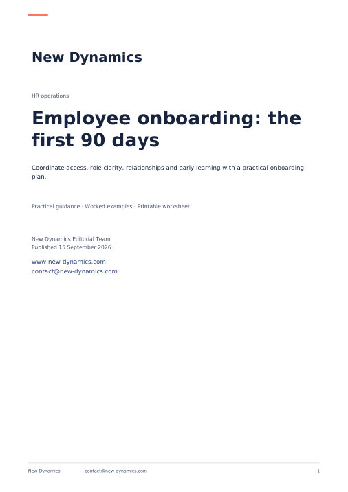 Cover of Employee onboarding: the first 90 days