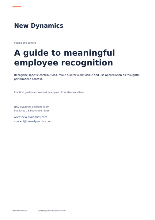 Cover of A guide to meaningful employee recognition