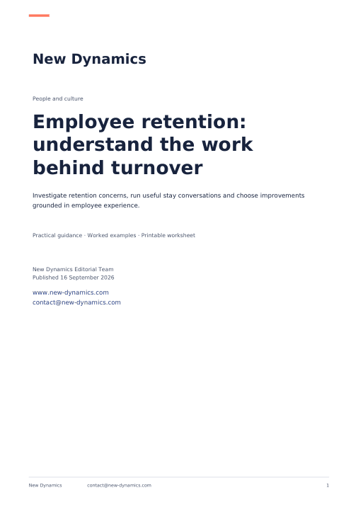 Cover of Employee retention: understand the work behind turnover