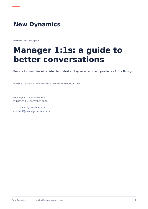 Cover of Manager 1:1s: a guide to better conversations
