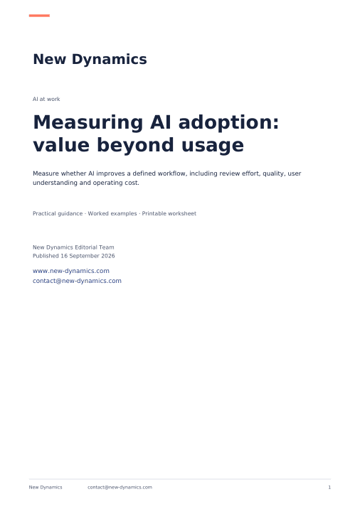 Cover of Measuring AI adoption: value beyond usage