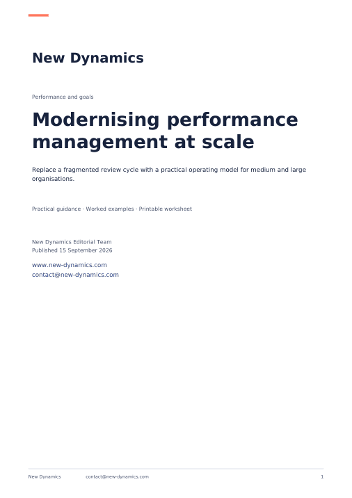 Cover of Modernising performance management at scale