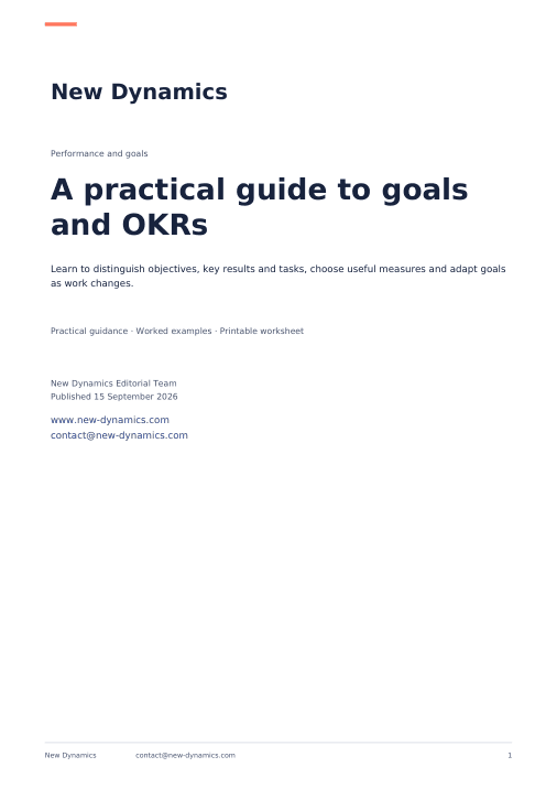 Cover of A practical guide to goals and OKRs