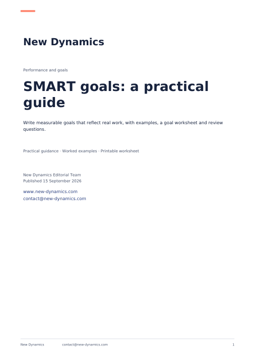 Cover of SMART goals: a practical guide