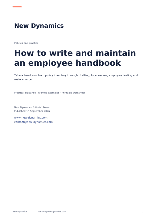 Cover of How to write and maintain an employee handbook